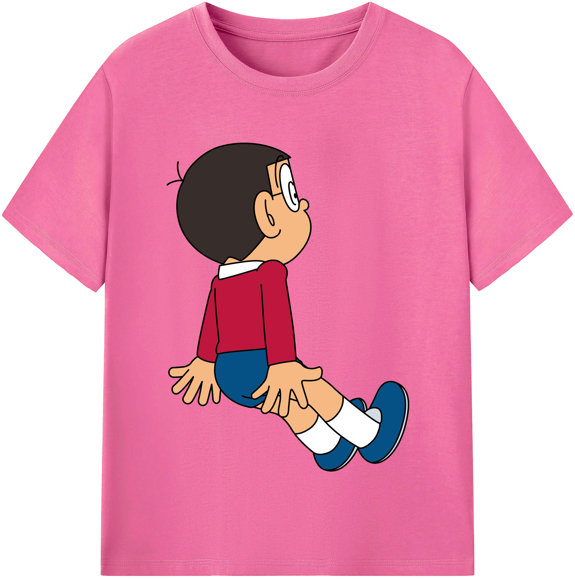 （画像用） ドラえもん 野比 のび太 Doraemon Nobita Nobi レディースカジュアルプリントTシャツ（綿100％）